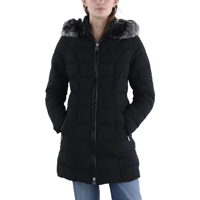 women's coats with satin liningsWomens Quilted Hooded Puffer Jacket