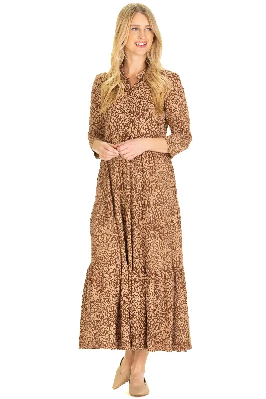 women's custom dressesThe Merritt Midi Dress in Mocha Forest