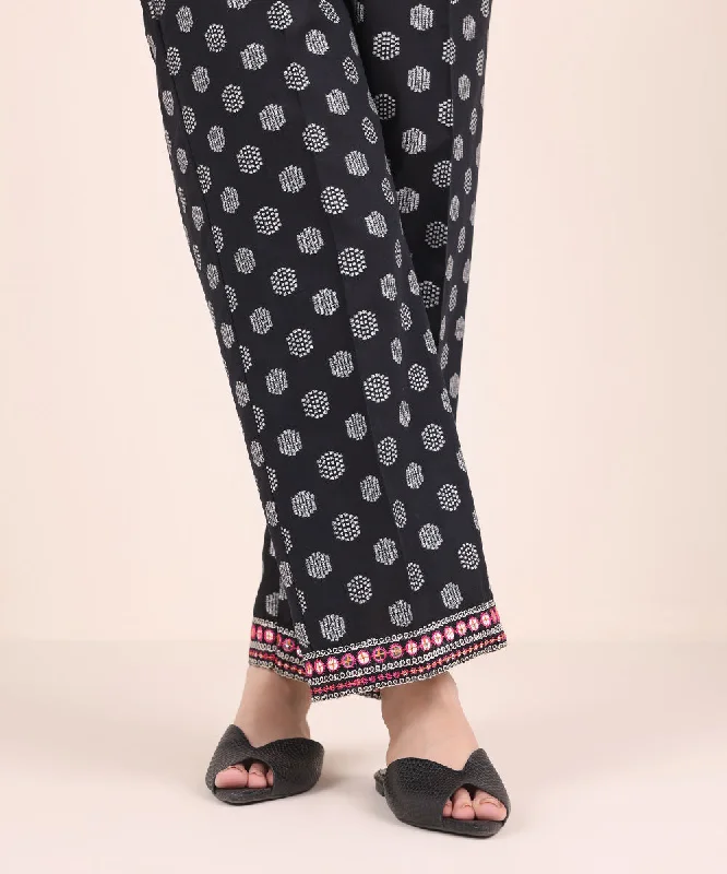 Embroidered Jacquard Straight Pants