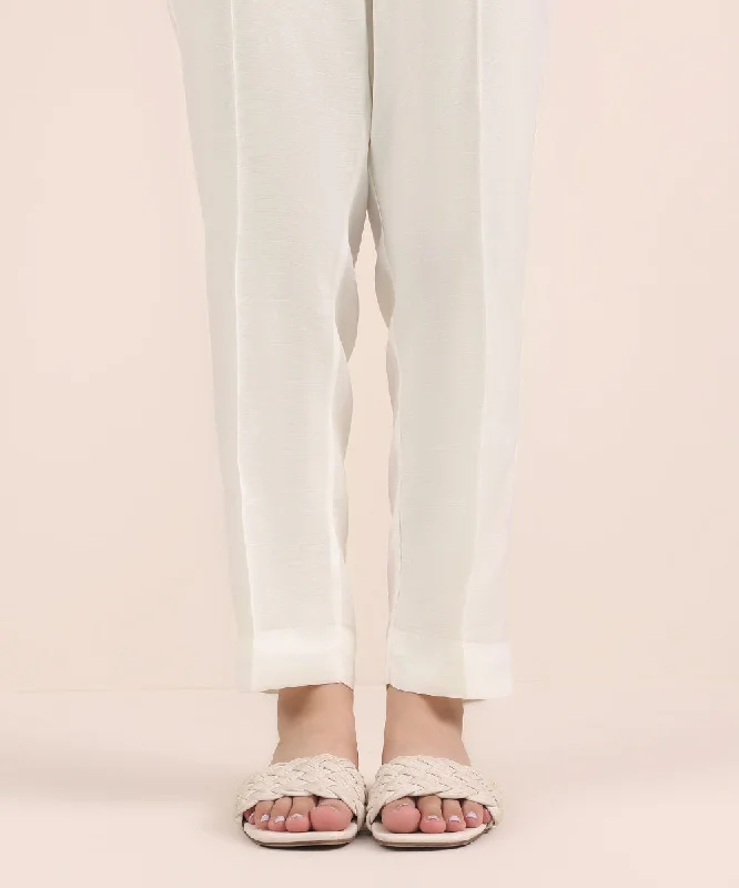 Raw Silk Straight Pants