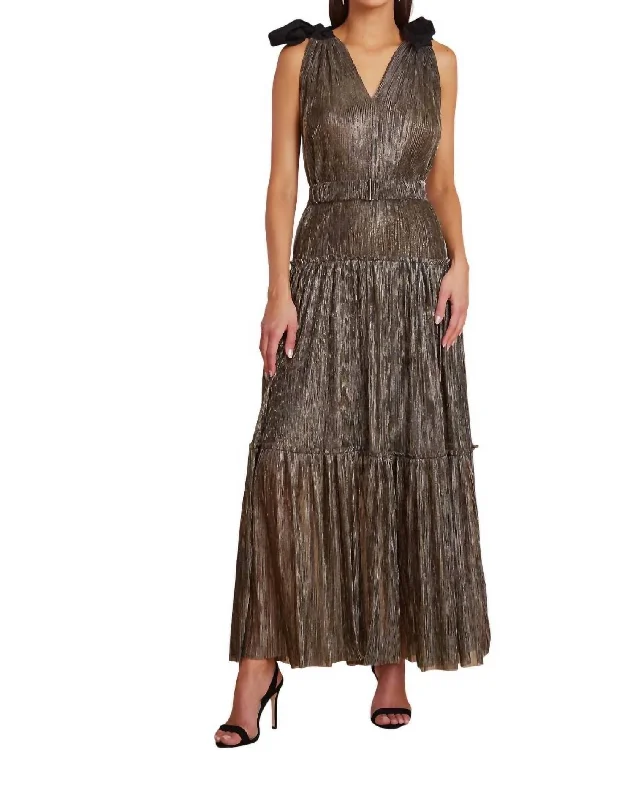 women's limited-edition dresses.Lala Party Maxi Dress In Gold