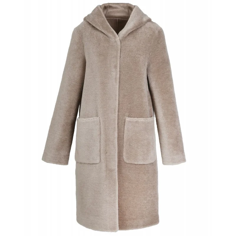 women's coats for vintage fashion enthusiastsCoat Angelique 0525-Taupe