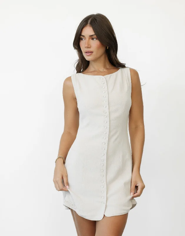 women's off-the-shoulder dressesAsta Mini Dress (Latte)