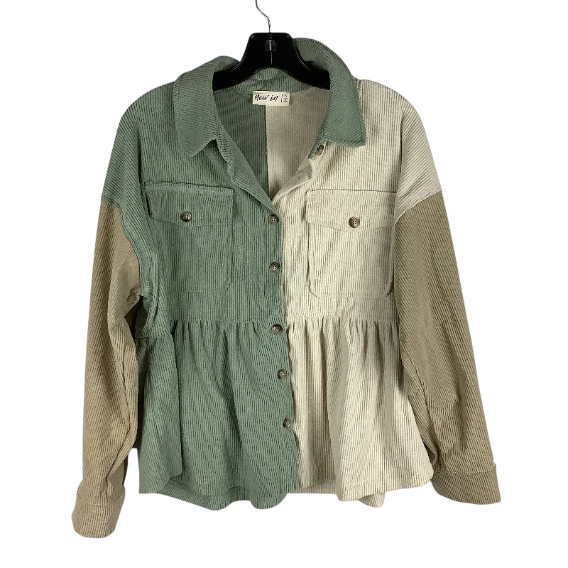 women's coats for layeringJacket Shirt By Clothes Mentor In Green & White, Size: S