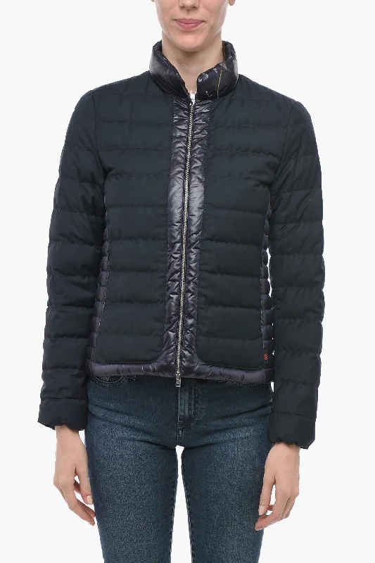 cozy women's coatsWoolrich LUXE PACK Nylon and Fabric Quilted Down Jacket with Front Zi