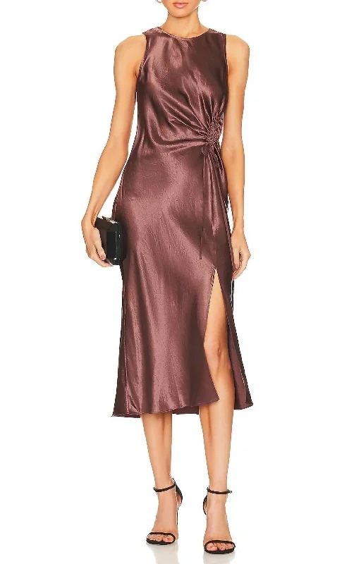 women's lightweight dressesGabriella Midi Dress in Nutmeg