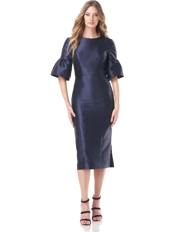 women's silk dressesTessie Womens Satin Midi Cocktail and Party Dress