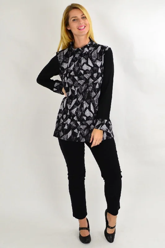 women's coats for statement-making outfitsGrey Smart Abstract Tunic Top