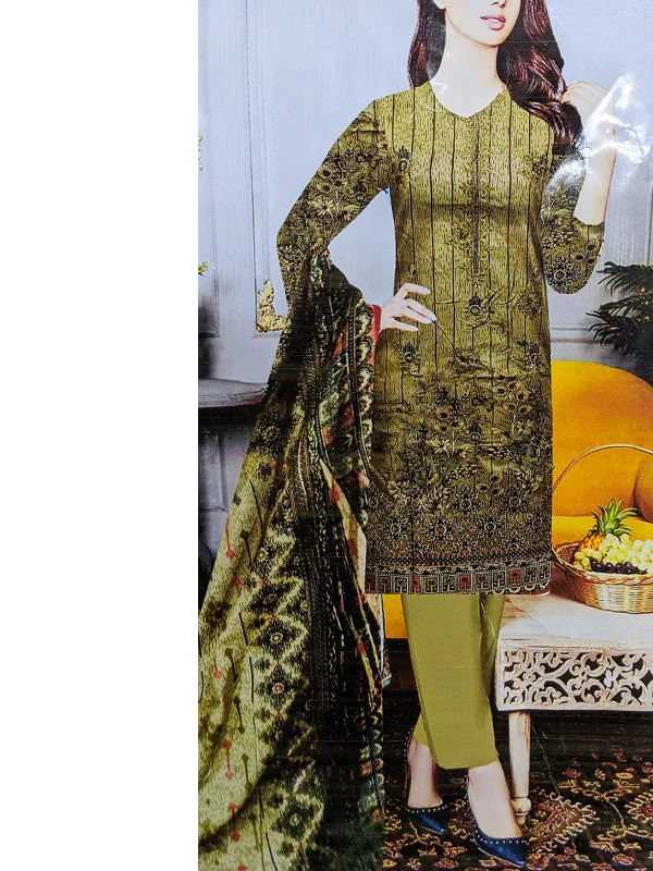 3Pcs Unstitched Digital Printed Lawn Suit For Women D-76 WU34