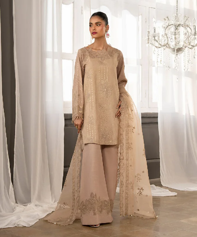 3 Piece - Embroidered Silk Suit