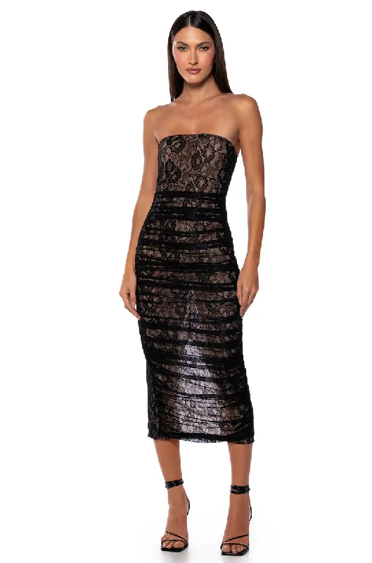 women's party dressesPOPPY LACE MIDI DRESS