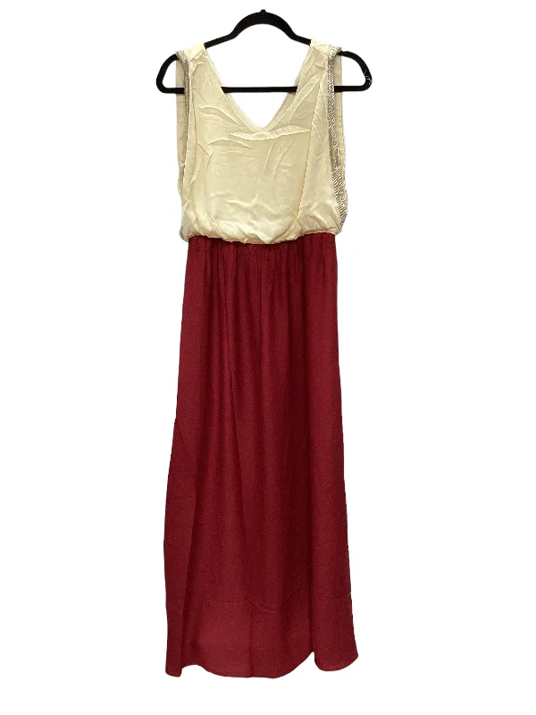 women's flutter-sleeved dressesRed Dress Casual Maxi Clothes Mentor, Size M