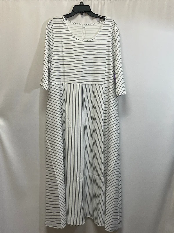 women's stretchy dressesBlue & White Dress Casual Maxi Clothes Mentor, Size Xl