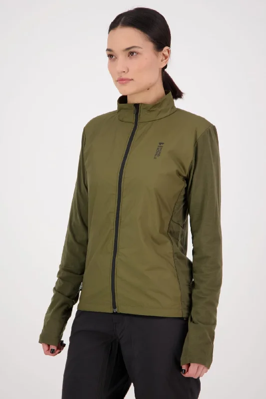 women's coats for casual FridaysRedwood Merino Wind Jersey - Dark Olive