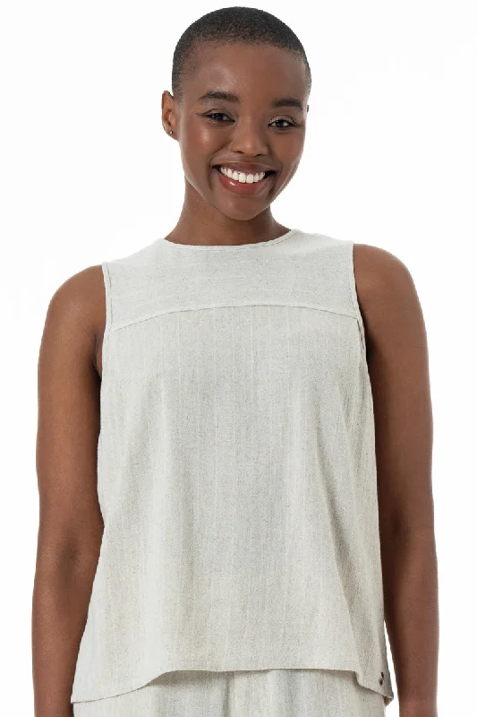 women's coats for those who value both style and comfortPleat Detail Tank Top _ 152241 _ Natural