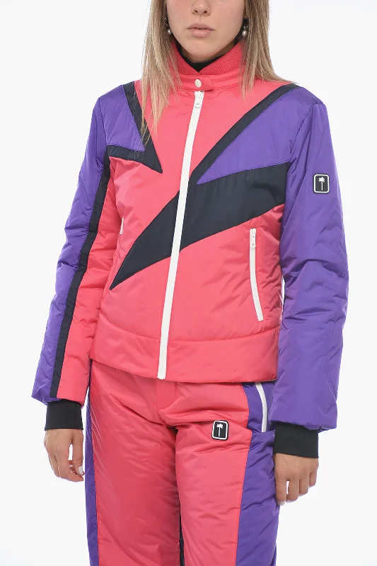 women's stylish coatsPalm Angels Color Block Designed THUNDERBOLT Ski Jacket