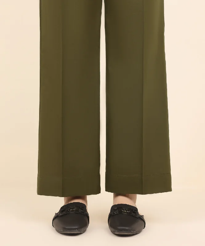 Solid Cambric Straight Pants