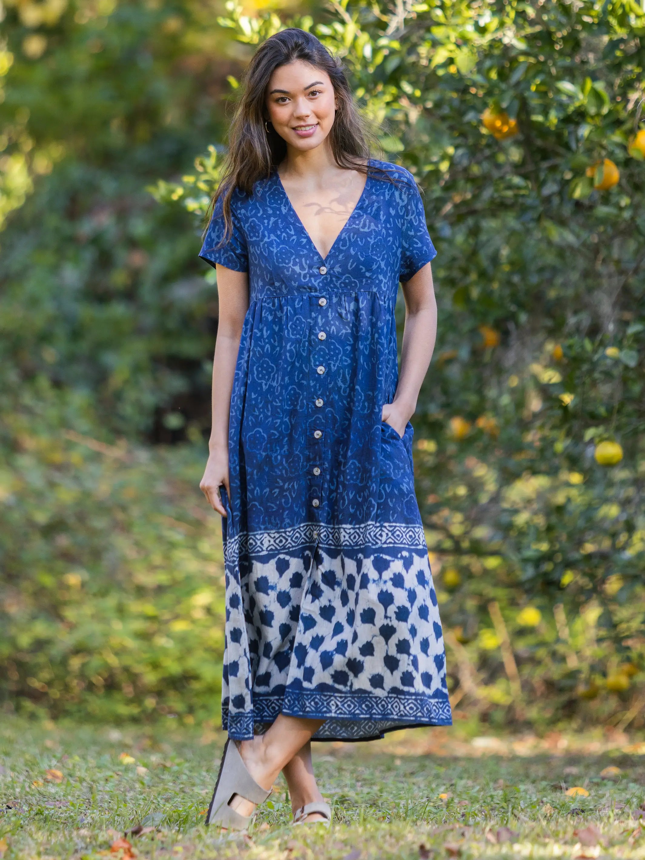 women's club dressesAvery Midi Dress - Navy Shibori Tie-Dye