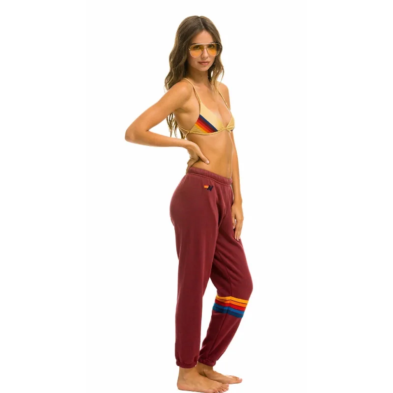 women's cotton pantsRainbow Stitch Sweatpants Plum 2