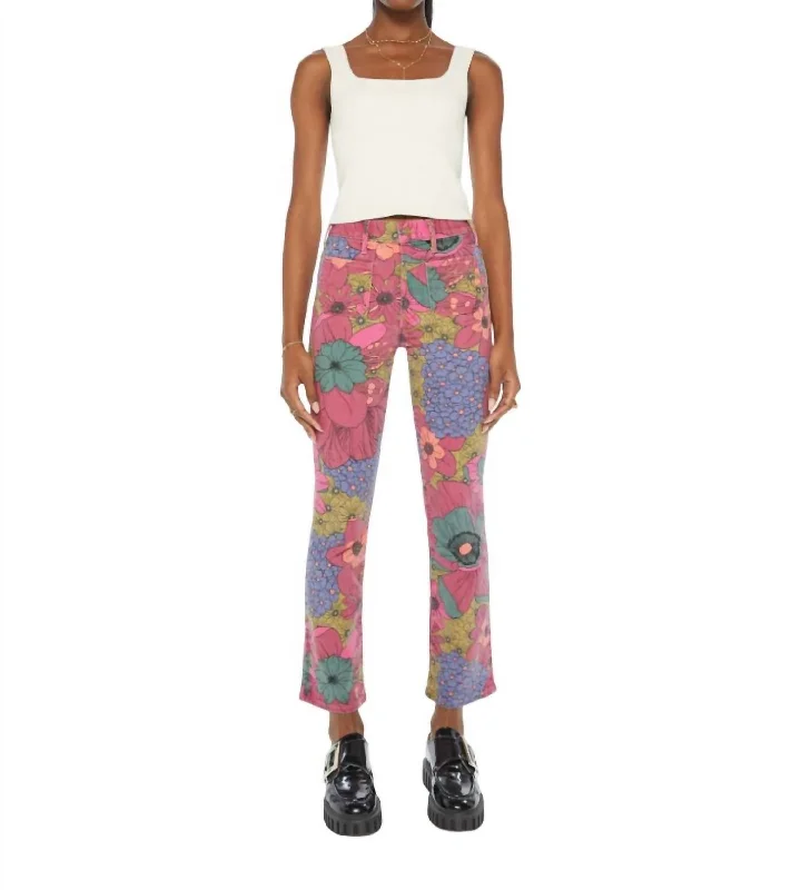 women's casual pantsPatch Pocket Insider Flood Pants In Psychic Floral