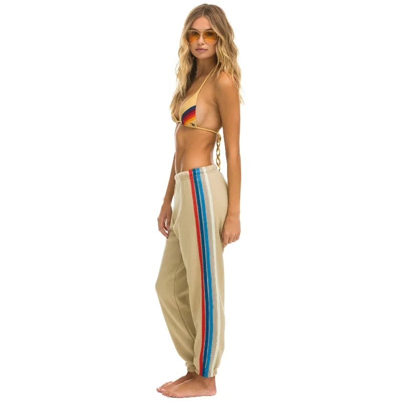 women's chiffon pants5 Stripe Sweatpants Sand/USA