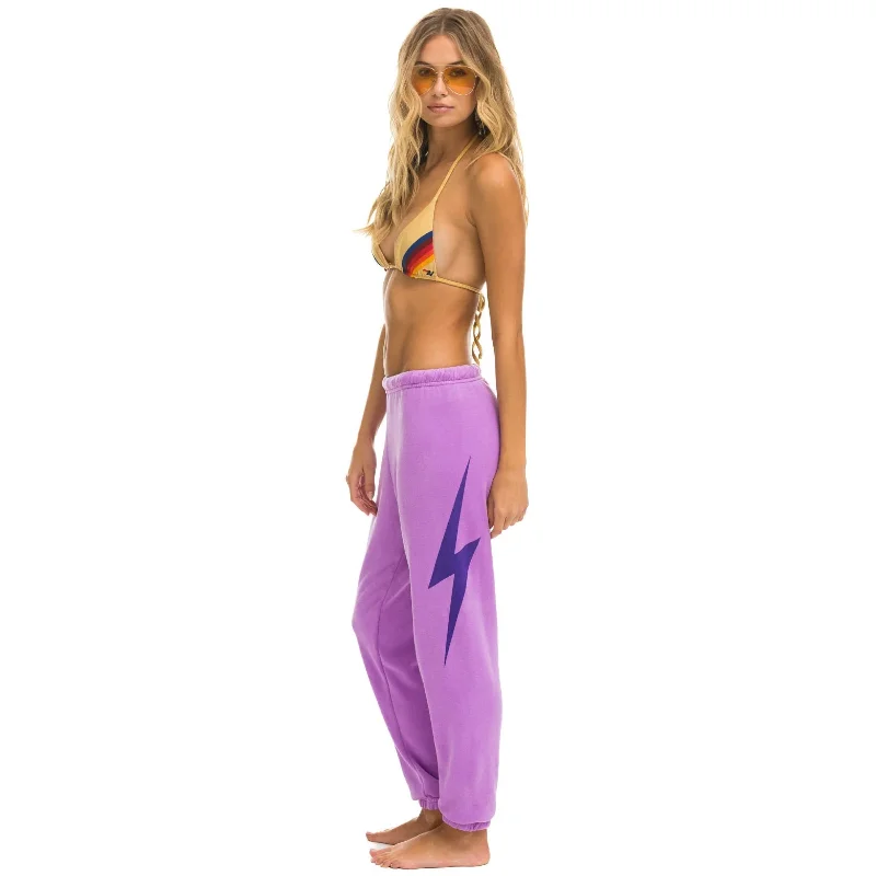 women's elastic waist pantsBolt Sweatpants Neon Purple/Purple