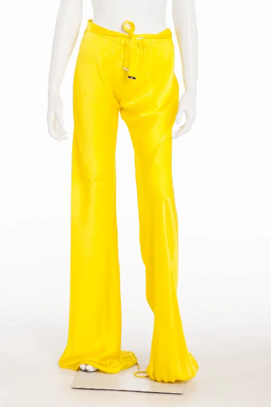 women's drawstring pantsRoberto Cavalli - Yellow Pants with Belt