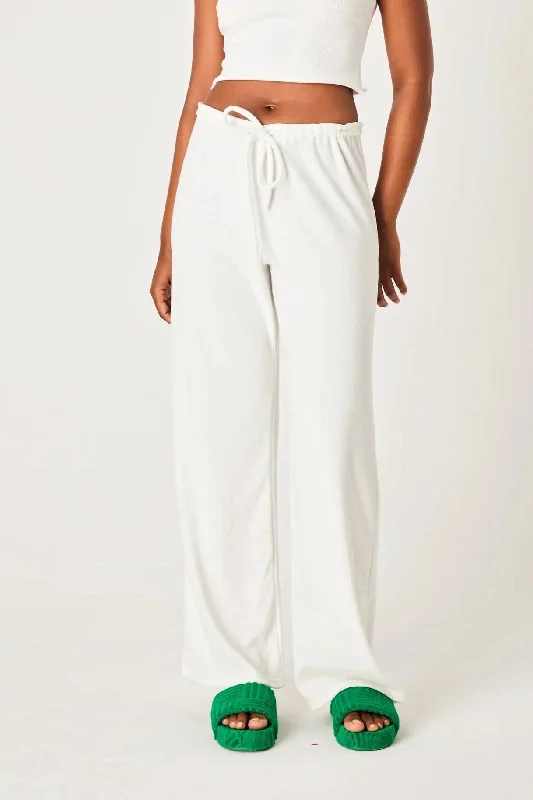 women's moisture-wicking pantsSUMMI SUMMI Womens Terry Relaxed Pant White