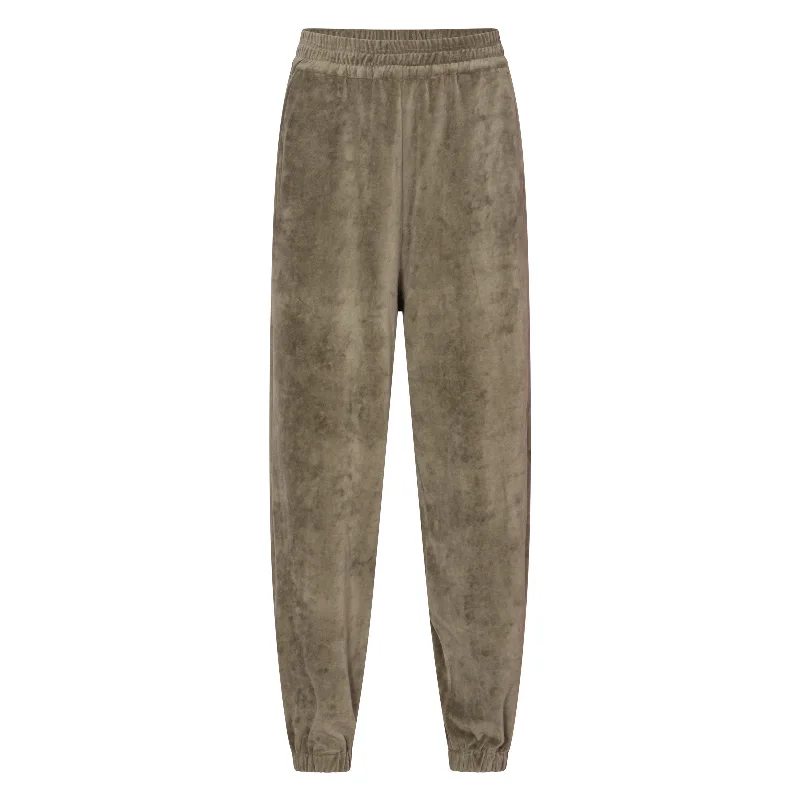 women's timeless pantsVelvet Joggers Olive