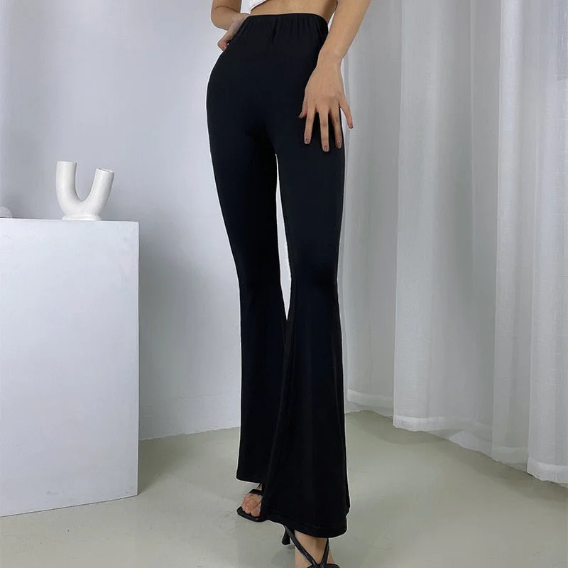 women's satin pantsFashionSierra - Womens High Waist Flare Pants