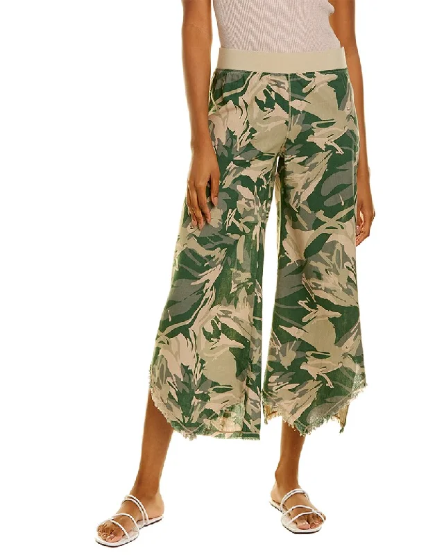 women's straight-leg pantsXCVI Astri Printed Linen-Blend Pant