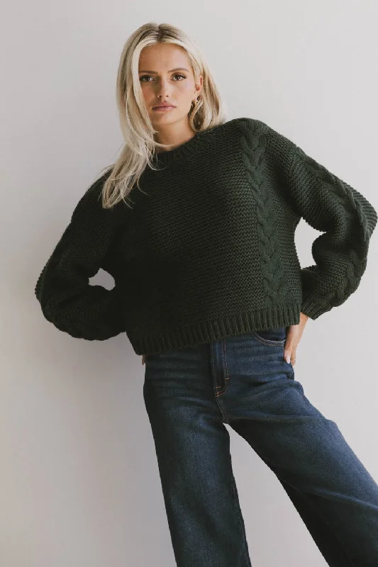 women's retro dressesZaidee Knit Sweater in Hunter Green