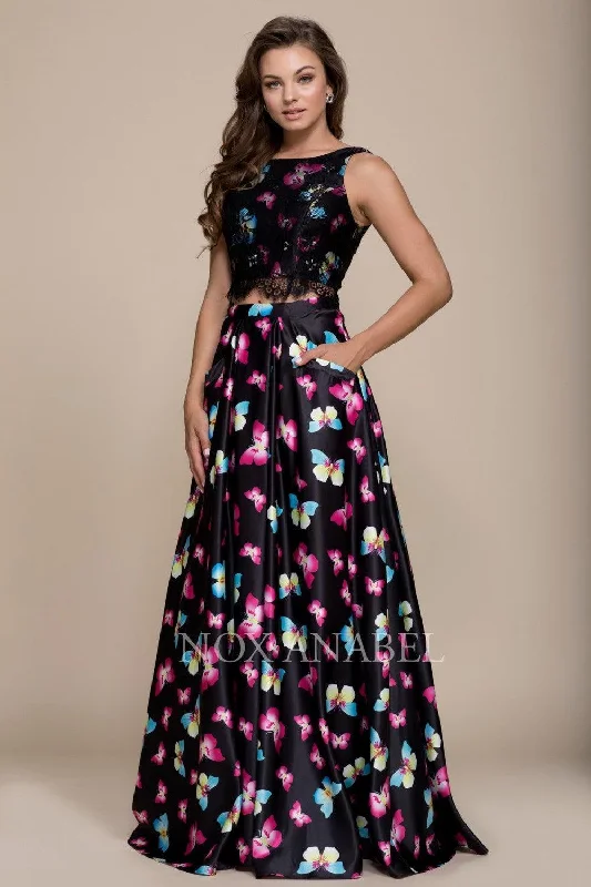 women's casual dressesLong Butterfly Print Two Piece Prom Dress Sale