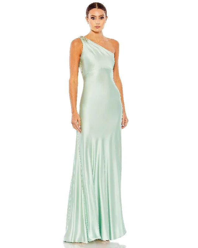 women's retro dressesMac Duggal 68046 Long One Shoulder Formal Prom Gown