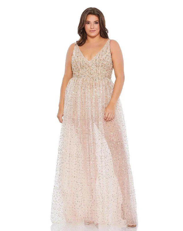 women's travel dressesMac Duggal 67742 Long Plus Size Prom Formal Gown