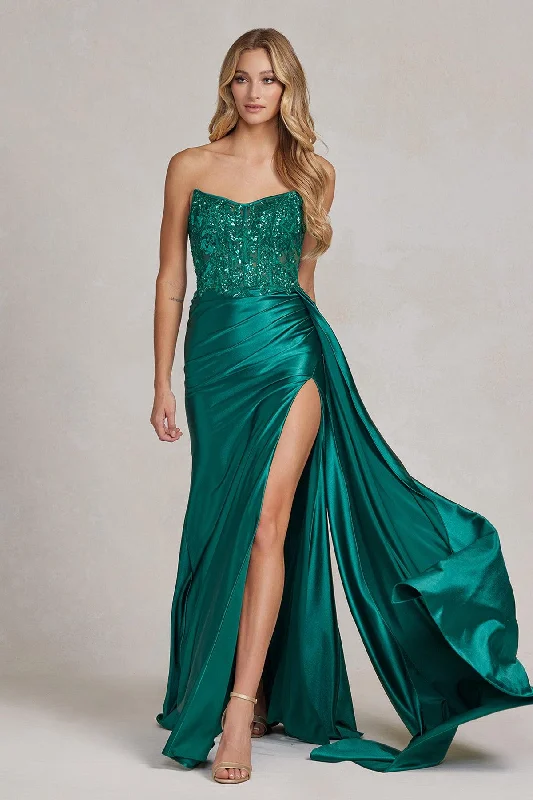 women's cinched-waist dressesNox Anabel E1174 Long Strapless Sexy Prom Dress