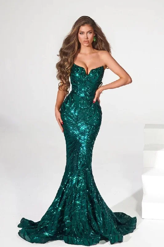 women's statement dressesPortia and Scarlett PS22538 Long Strapless Mermaid Prom Dress