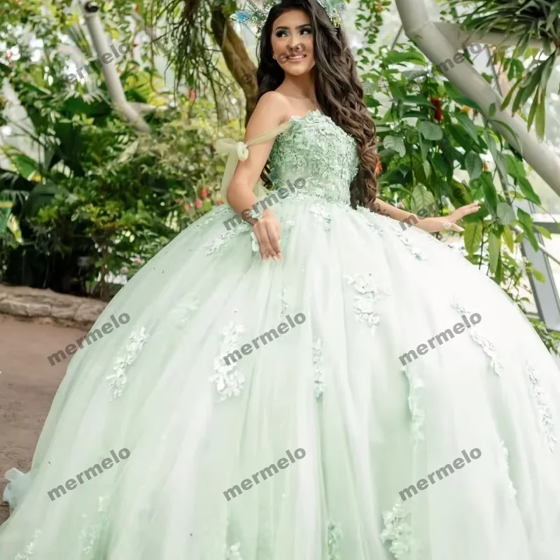 women's luxury dressesSage Green Ball Gown Quinceanera Dresses